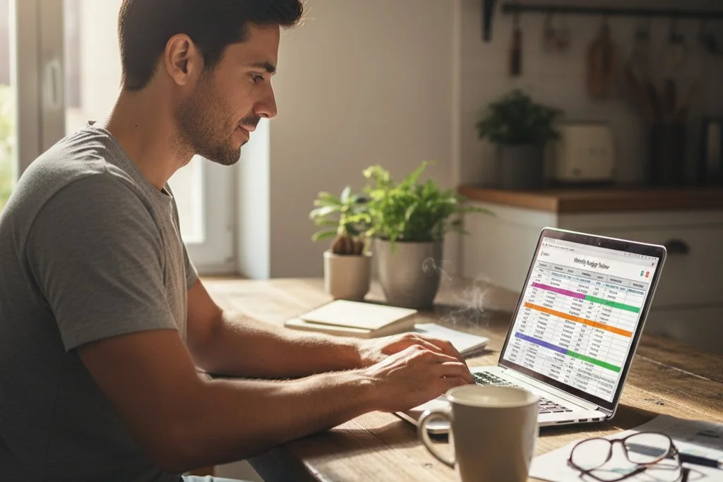 APR explained — borrower analyzing personal loan costs and interest rates on a laptop spreadsheet